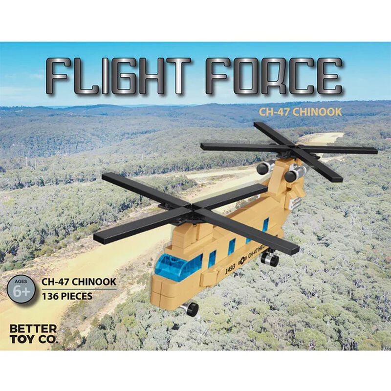 CH-47 Chinook Military Aircraft Flight Force Building Brick Kit (136 pcs), , large image number 0
